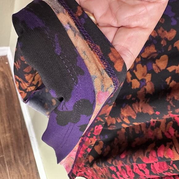 Jones New York Dress Women 16 stretch ruched plum russet berry gold flattering - Picture 16 of 16